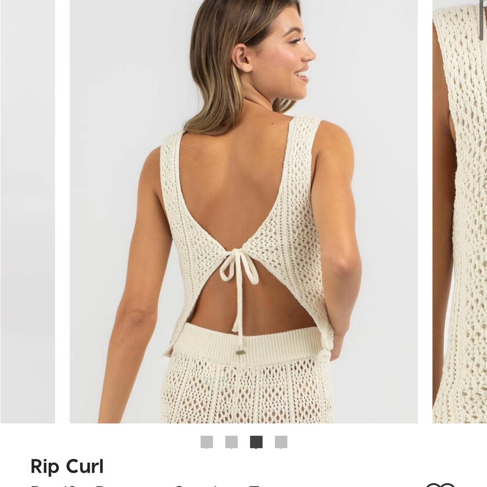 Rip Curl Cream Crochet Tank Top - Picture 7 of 7